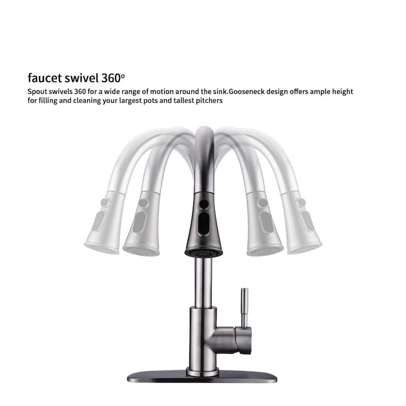 Proox Commercial Single Handle Pull Down Sprayer Kitchen Sink Faucet
