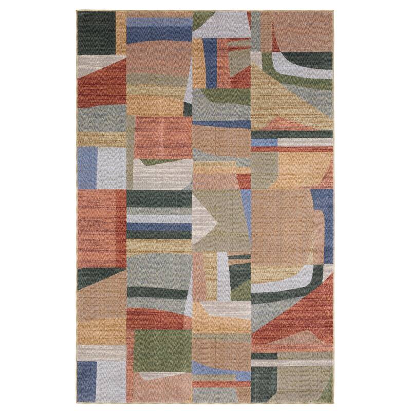 Tobias Modern Color Block Multi-colored Area Rug - 3'9" x 5'2"