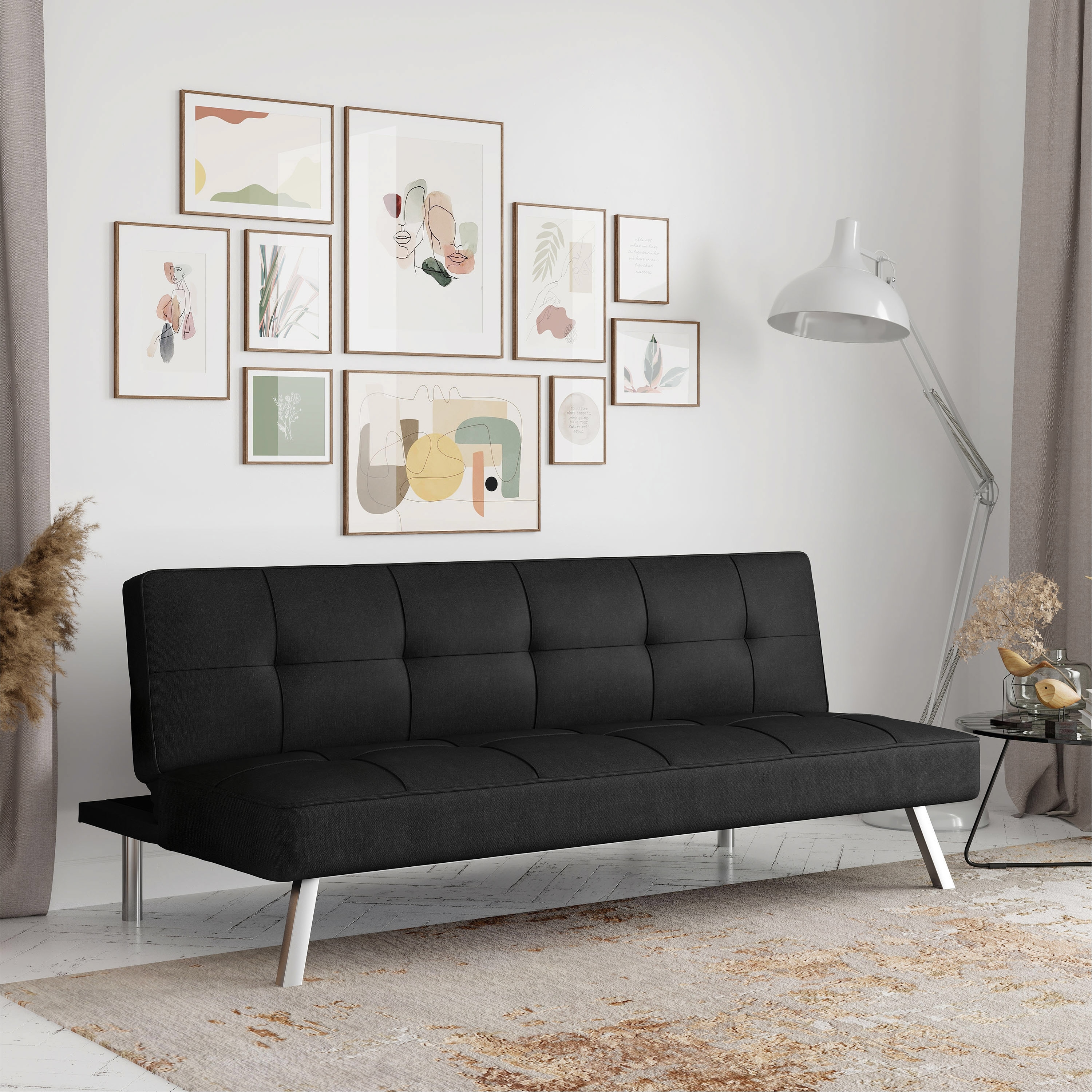 Serta charlie shop black convertible sofa