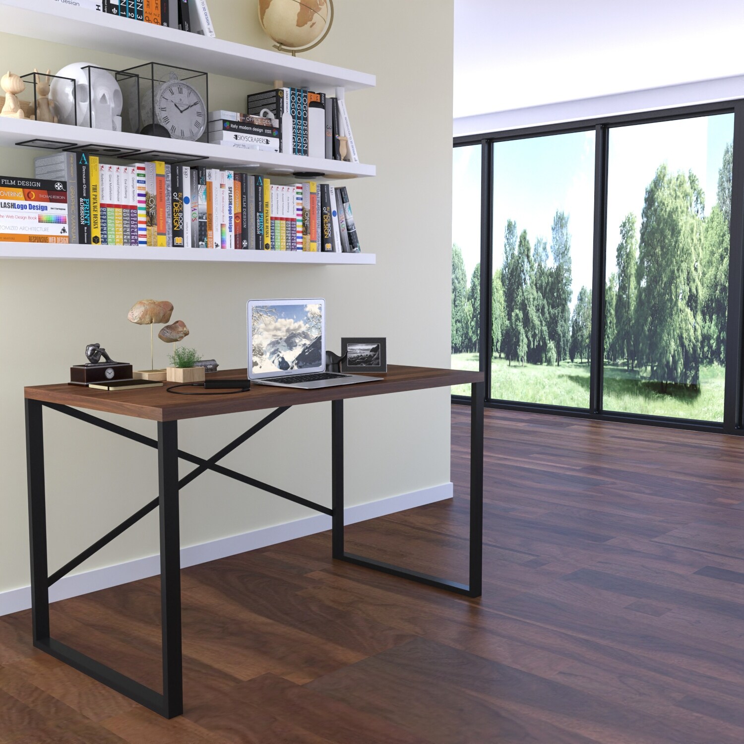 Modern Wood Base With Metal Legs Study Desk On Sale Overstock 32064299