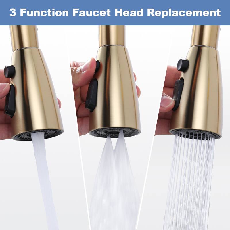 WOWOW 3 Function Kitchen Faucets Head Replacement with 9-Adapters