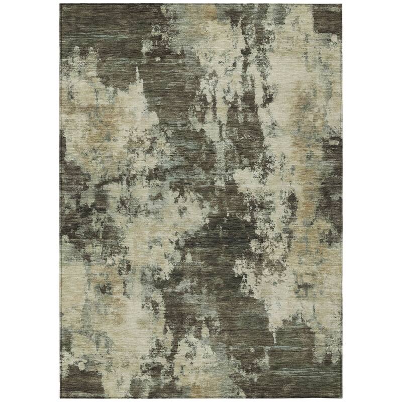 HomeRoots Abstract Transitional Rectangle Outdoor Rug