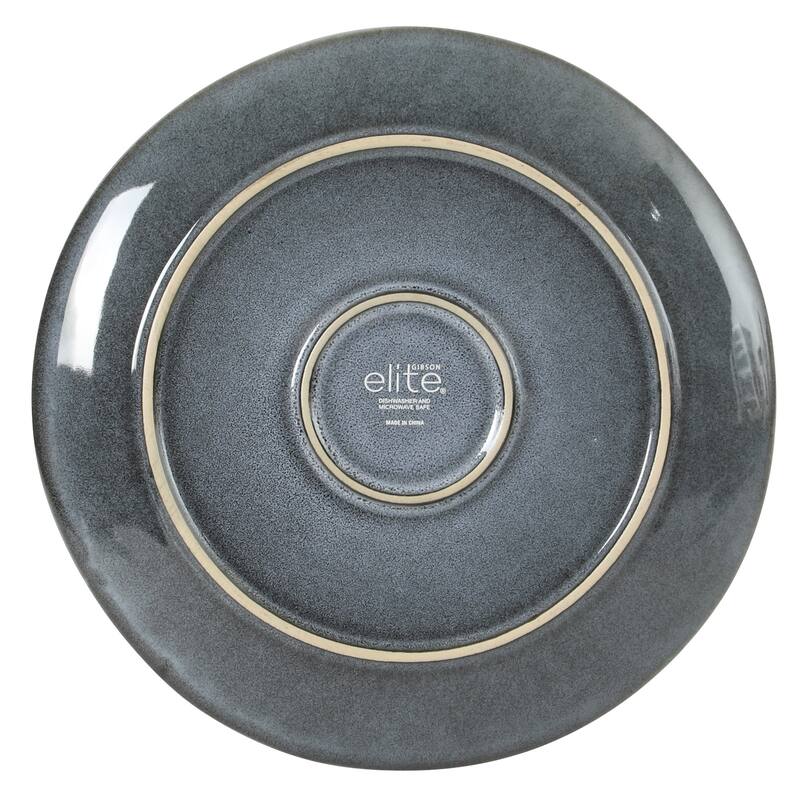 Gibson Elite Sandy Pines Stoneware Plates and Bowls Set - 12 Piece Reactive Glaze Dinnerware Set - Service for 4