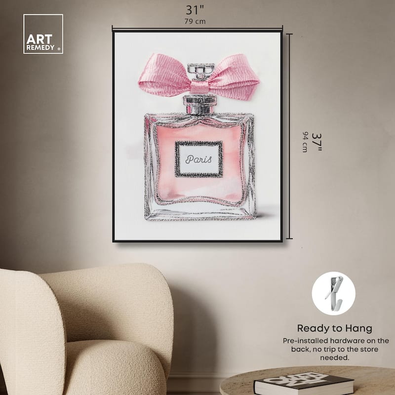 Simple Perfume Bow Canvas by Art Remedy