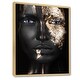 preview thumbnail 11 of 9, Designart "Portrait of A African American Girl with Gold Makeup" Modern Framed Canvas Wall Art Print