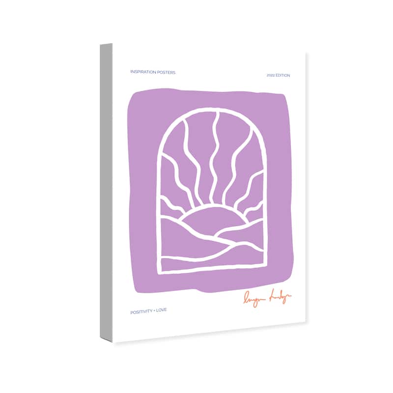 Wynwood Studio Canvas Nautical and Coastal Pastel Purple Sunrise Purple Modern & Contemporary Wall Art Canvas Print