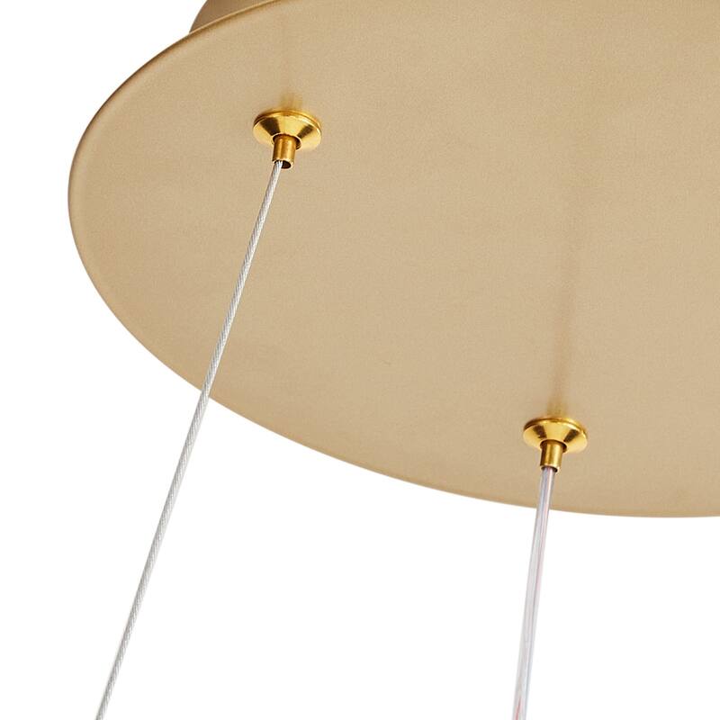 1-Light Wavy Linear Curve Adjustable LED Chandelier - 17.7"D×6.7"W×65.5"H(Adjustable)