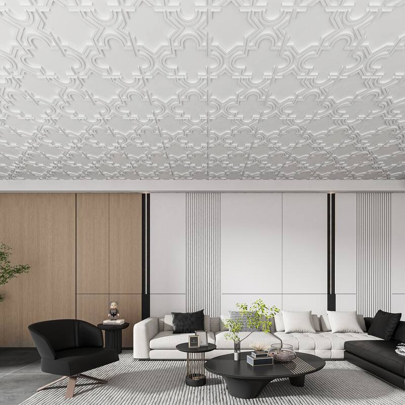 Art3d 3D PVC Ceiling Tiles, 3D Wall Panels, 2x2 ft. (pack of 12)