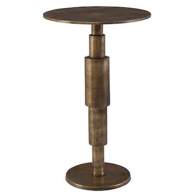 Round Top with Stacked Column Accent Table - 22.5" - Gold
