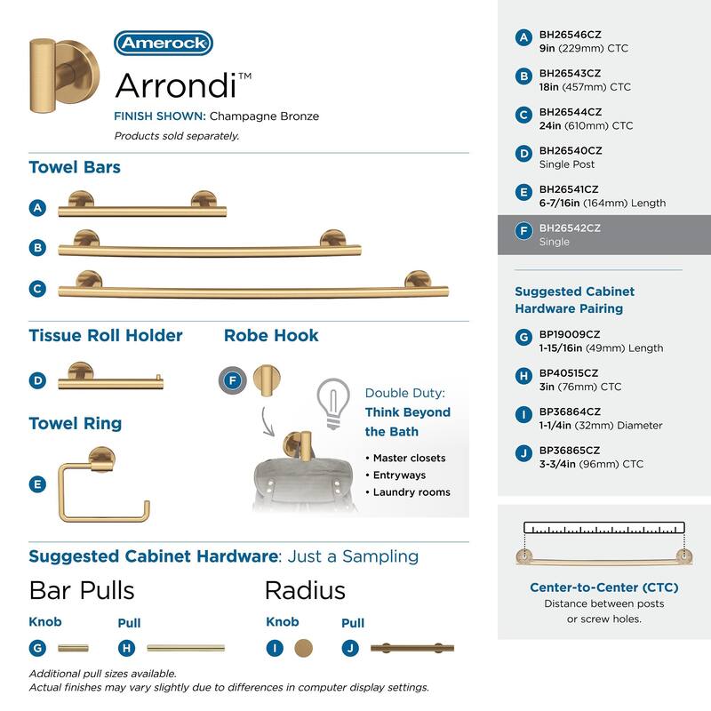 Amerock Arrondi Single Robe Hook