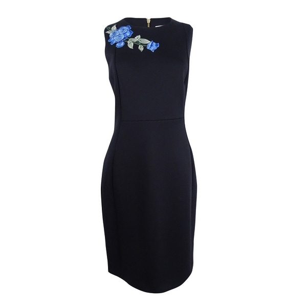 calvin klein black dress with flowers