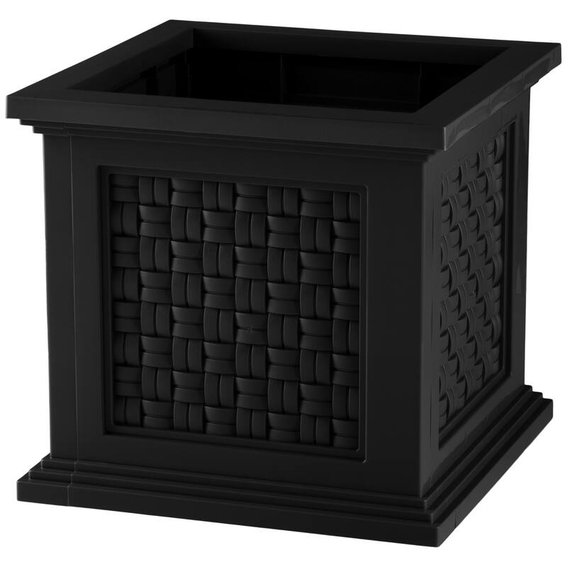 Pure Garden 14.65-in Faux Rattan Style Outdoor Planter Box