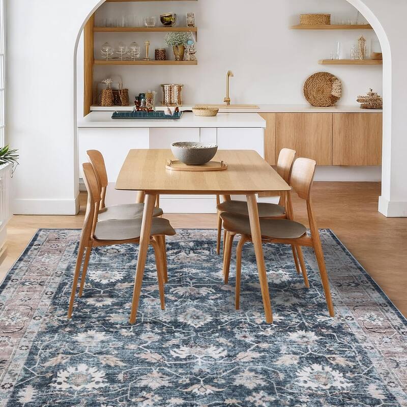 Delara Machine Washable Area Rug, Soft & Durable, Non-Slip Backing, Eco- Friendly GRS certified