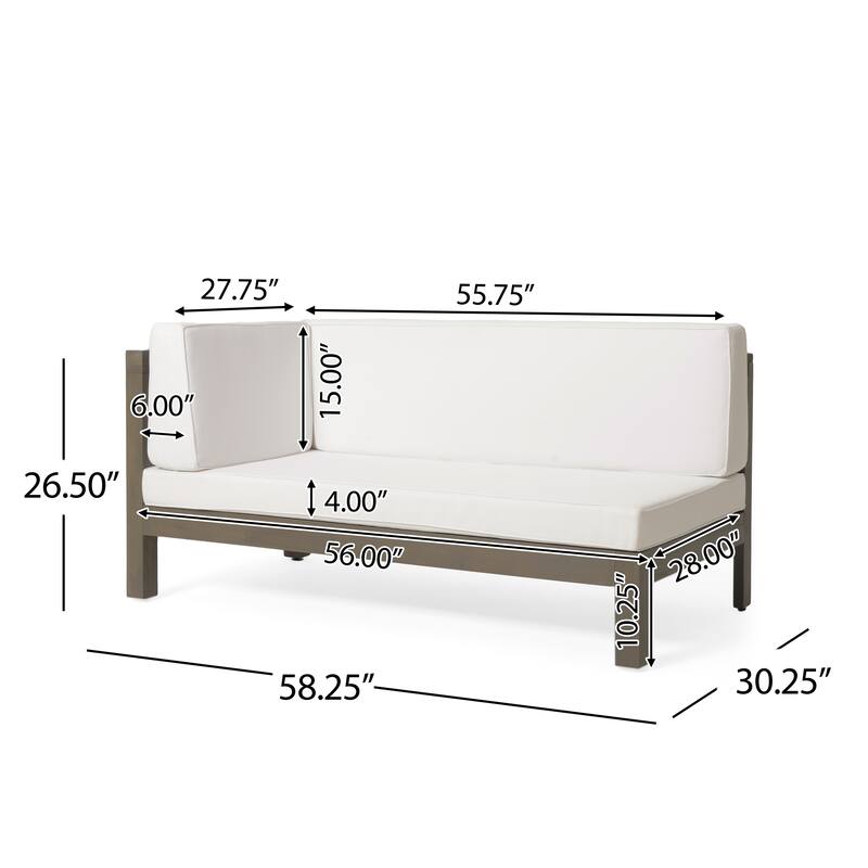 Roomfitters X-Back Corner Bench with Coffee Table, Outdoor Wooden Patio Sofa with Cushions for Garden or Porch