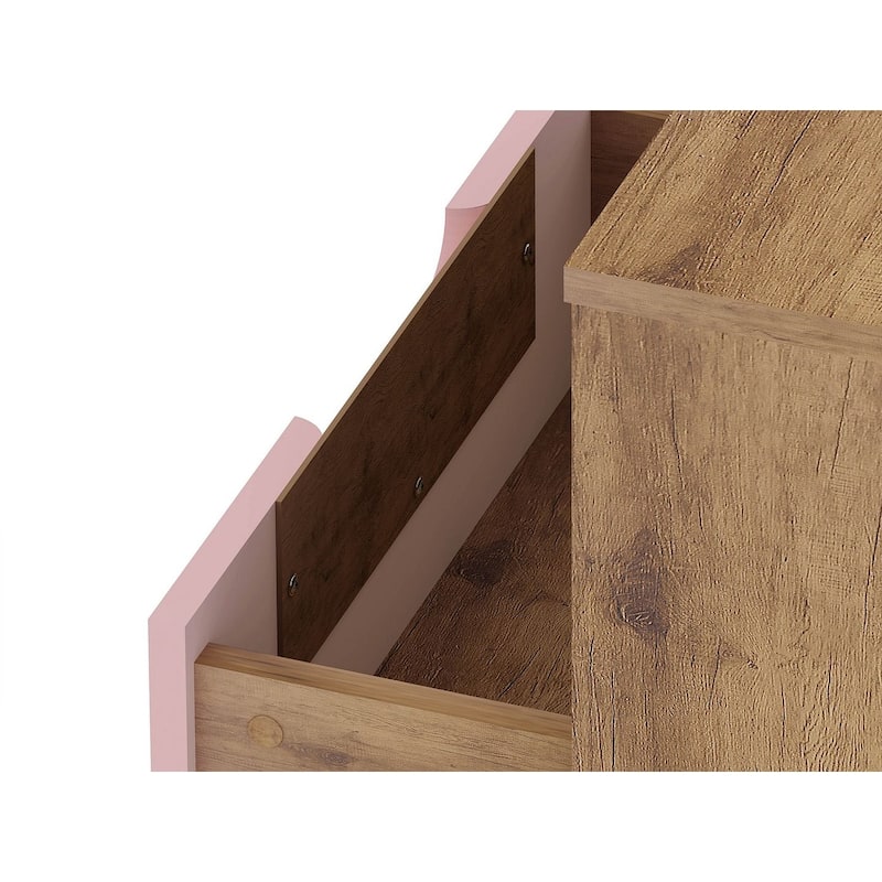 Manhattan Comfort Rockefeller 1-Drawer Nightstand (Set of 2)