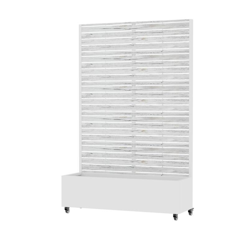 Metal Planter Box with Trellis Privacy Screen Planter Box with Lockable Wheels
