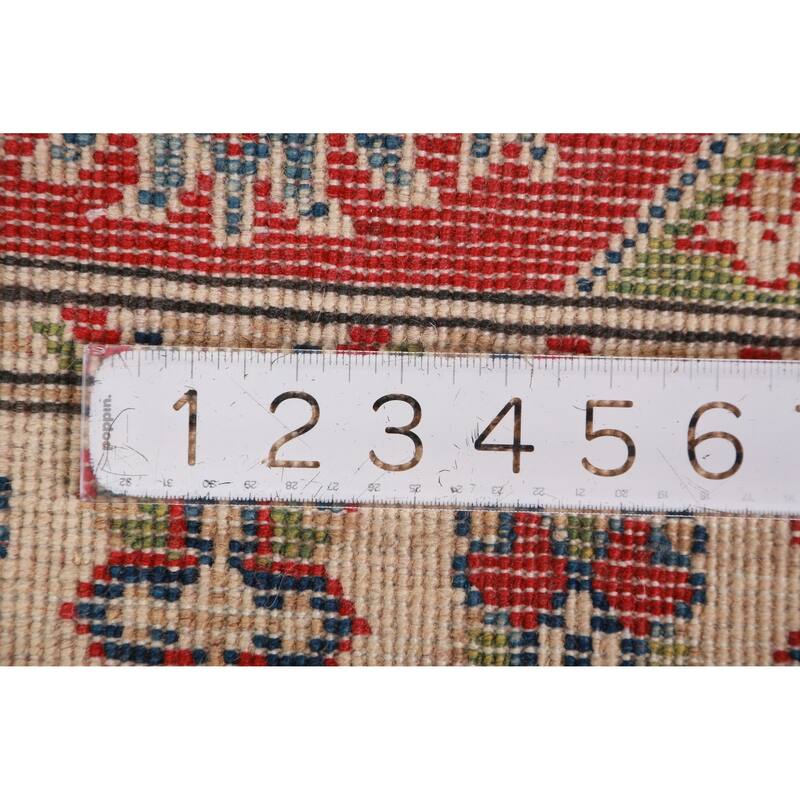 Red Kazak Oriental Foyer Rug Handmade Geometric Wool Carpet - 2'0"x 3'0"