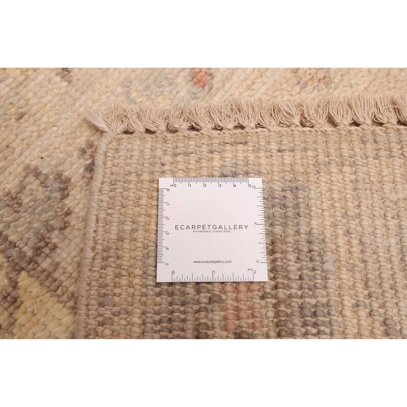 ECARPETGALLERY Hand-knotted Kavya Oushak Light Khaki Wool Rug - 5'11 x 8'11