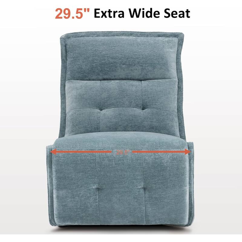 MCombo Armless Power Recliner Chair with USB Ports, 3.5" Wall Clearance Electric Reclining Sofa Chair for Living Room, ALR01