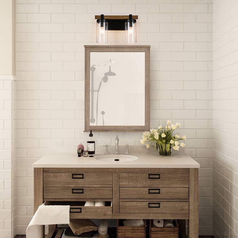 Fora Modern Farmhouse Glass Bathroom Vanity Light Dimmable Wall Sconce