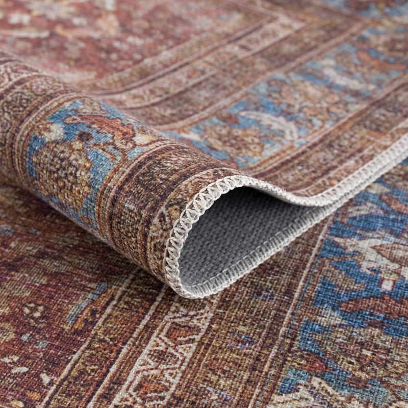 Hauteloom Georgia Machine Washable Persian Oriental Traditional Area Rug