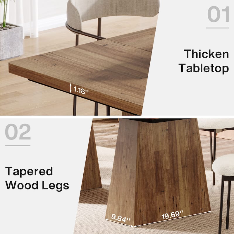 63 Inches Modern Rectangular Dining Table for 4-6