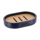 preview thumbnail 28 of 59, Chic Polyresin Soap Dish with Draining Bamboo Insert - 5 L x 3.4 W x 1 H