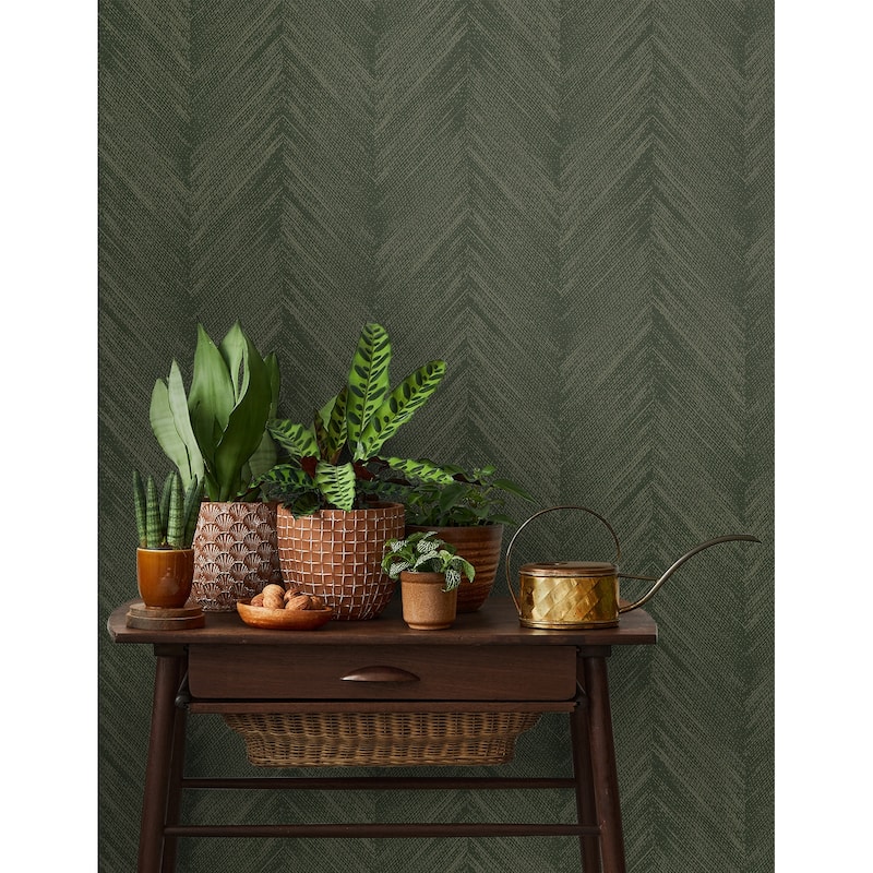 Seabrook Designs Otto Geometric Chevron Non-Woven Unpasted Wallpaper