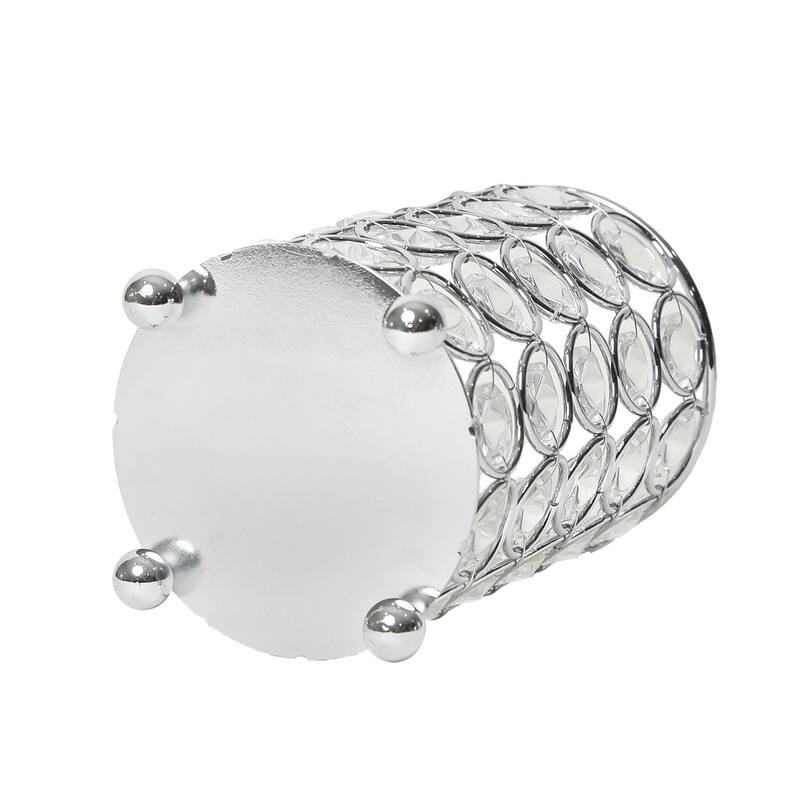 Ellipse Crystal Candle Holder - 5" - Clear