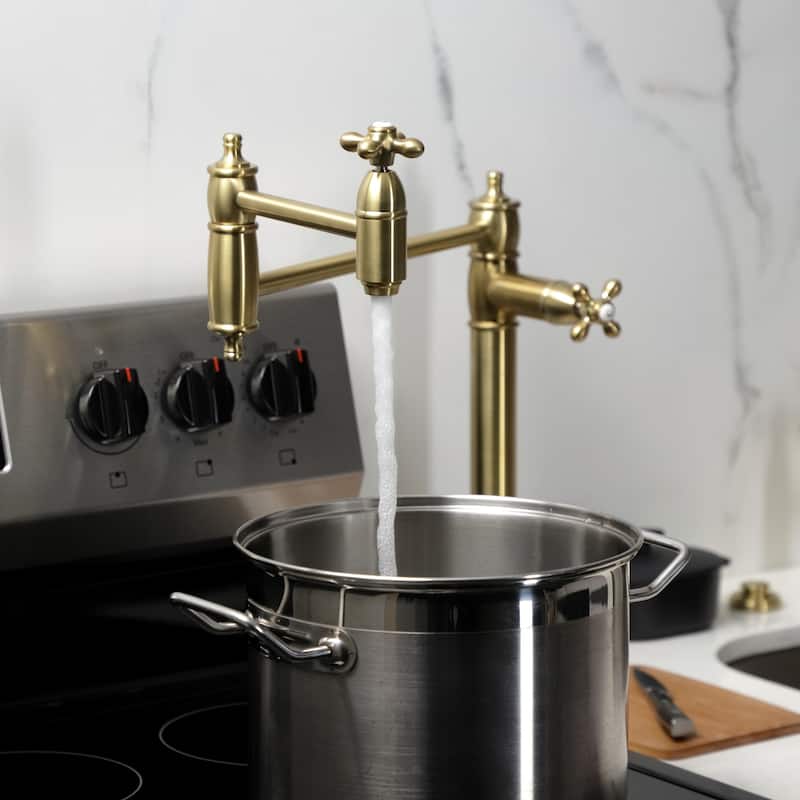 Kingston Brass Restoration Two-Handle 1-Hole Deck Mount Pot Filler Faucet