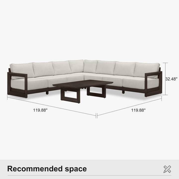 PURPLE LEAF Caesar white Sofas Sectionals 4-18 Piece with 9.6" Thick Cushion for Yard Porch Deck Outdoor Patio Conversation Sets