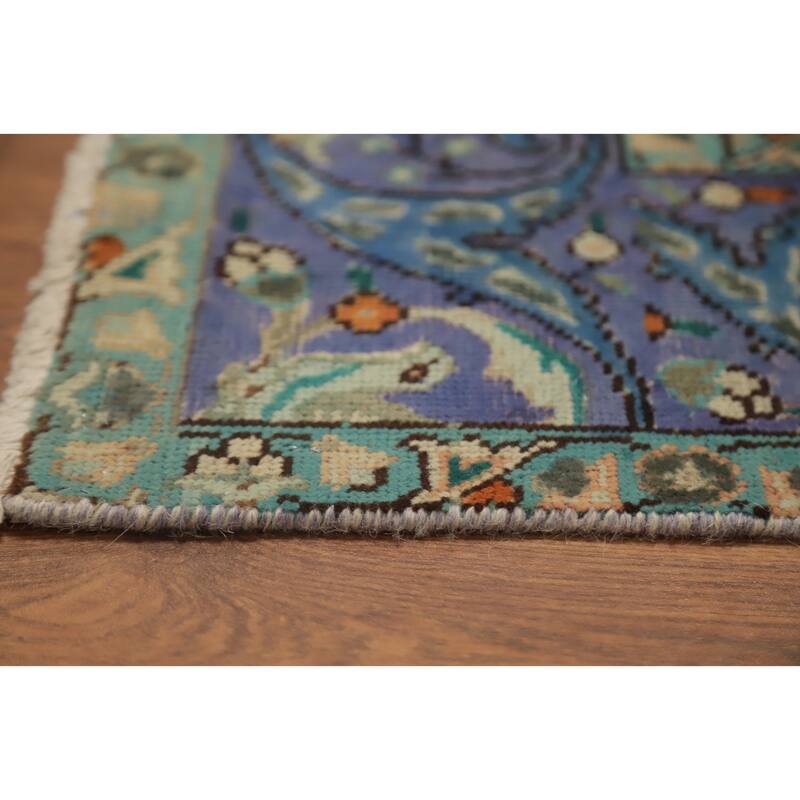 Hand Knotted Oriental 100% Wool Carpet Traditional All-Over Purples Tabriz Area Rug - 7' 10'' X 5' 3''
