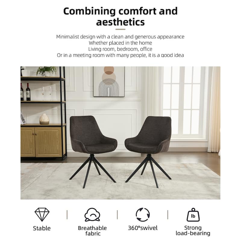 Swivel Dining Chairs,Mid Century Modern Dining Room Chairs with Metal Frame (one chair)
