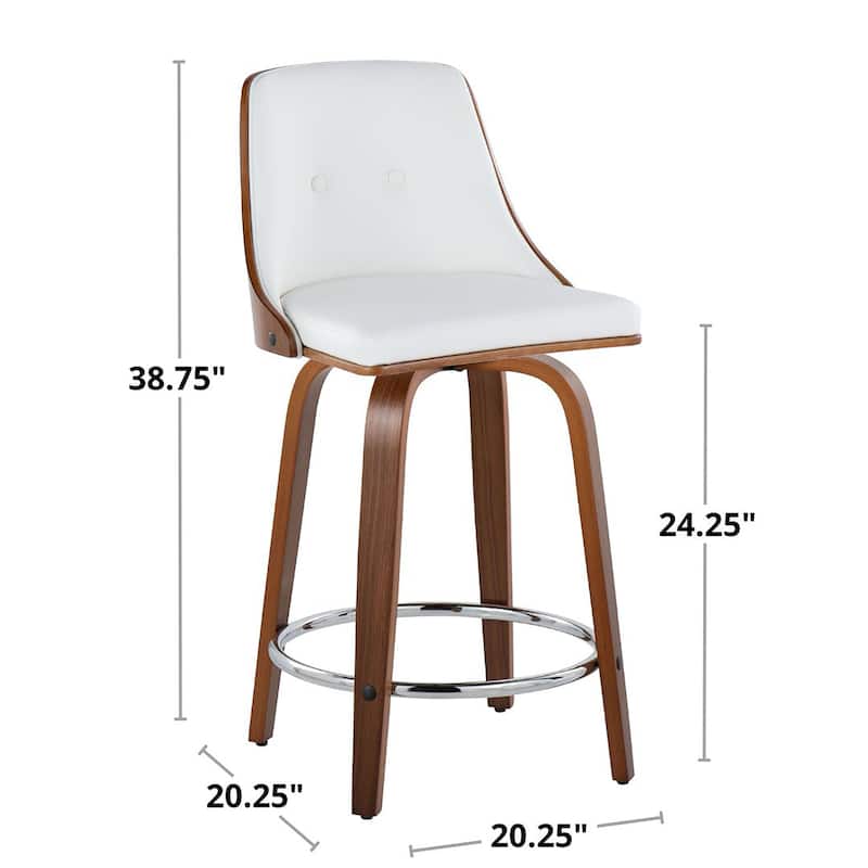 Carson Carrington Oscar 24" Fixed-Height Counter Stool with Bent Wood Legs (Set of 2)