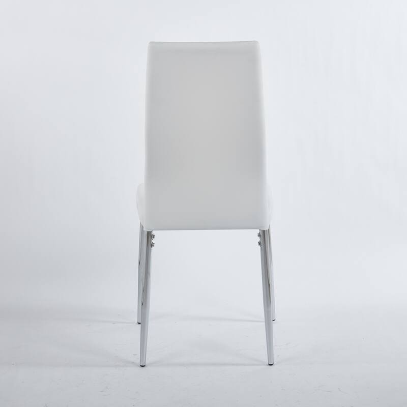 chair set of 4,CHROME COLOR LEG,WHITE SEAT