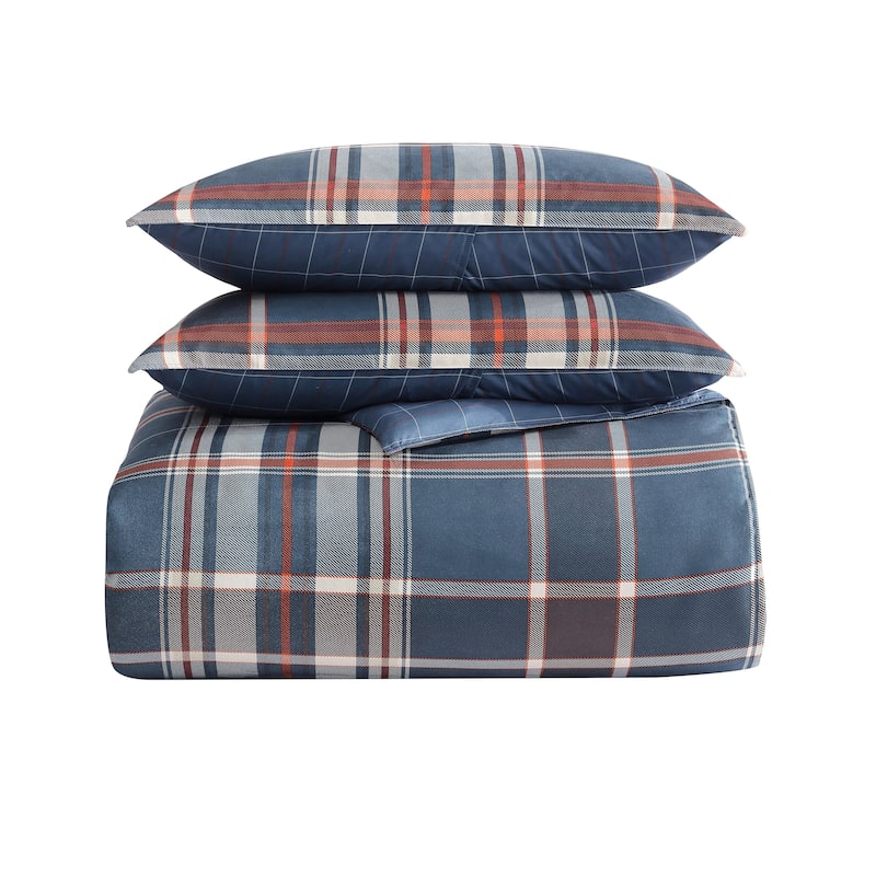 Eddie Bauer Shasta Lake Reversible Navy Duvet Cover Set