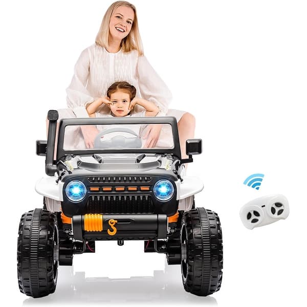 slide 2 of 8, 24V Kids Ride On Car w/Remote Control Black & White - Black & White