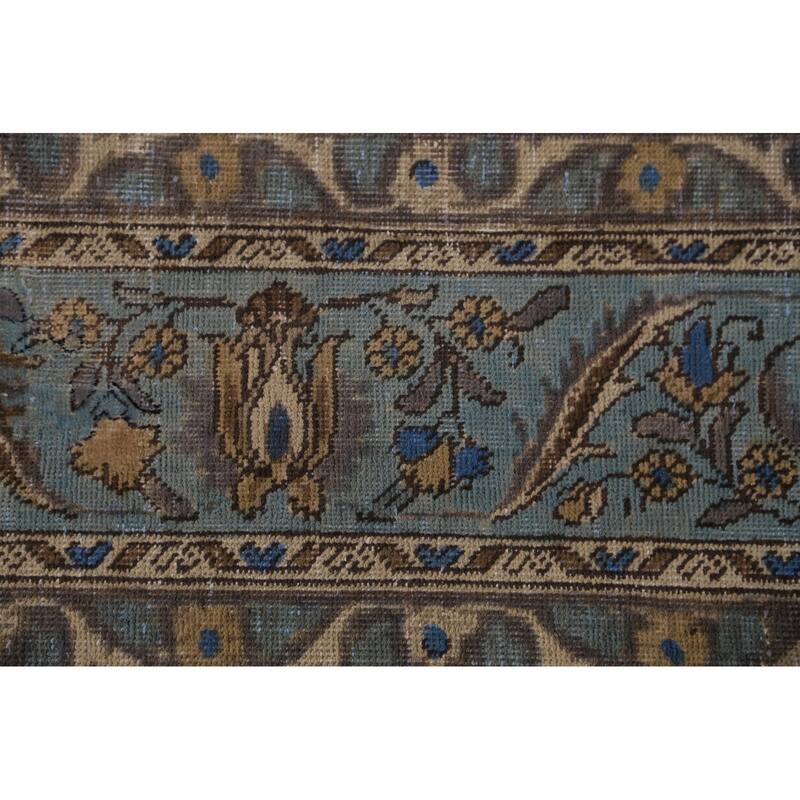 Traditional Beige Tabriz Persian Rug Handmade Wool Carpet - 7'6"x 10'10"