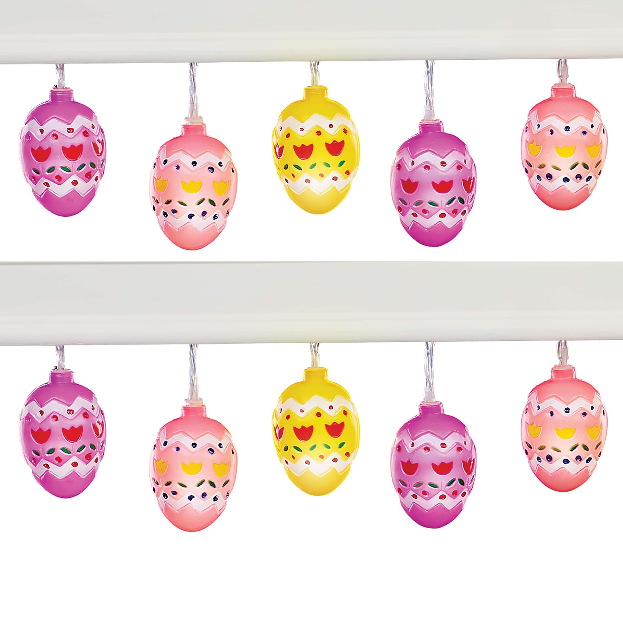 LED Lighted Festive Decorated Easter Eggs String Lights - 8.500 x 4.000 ...