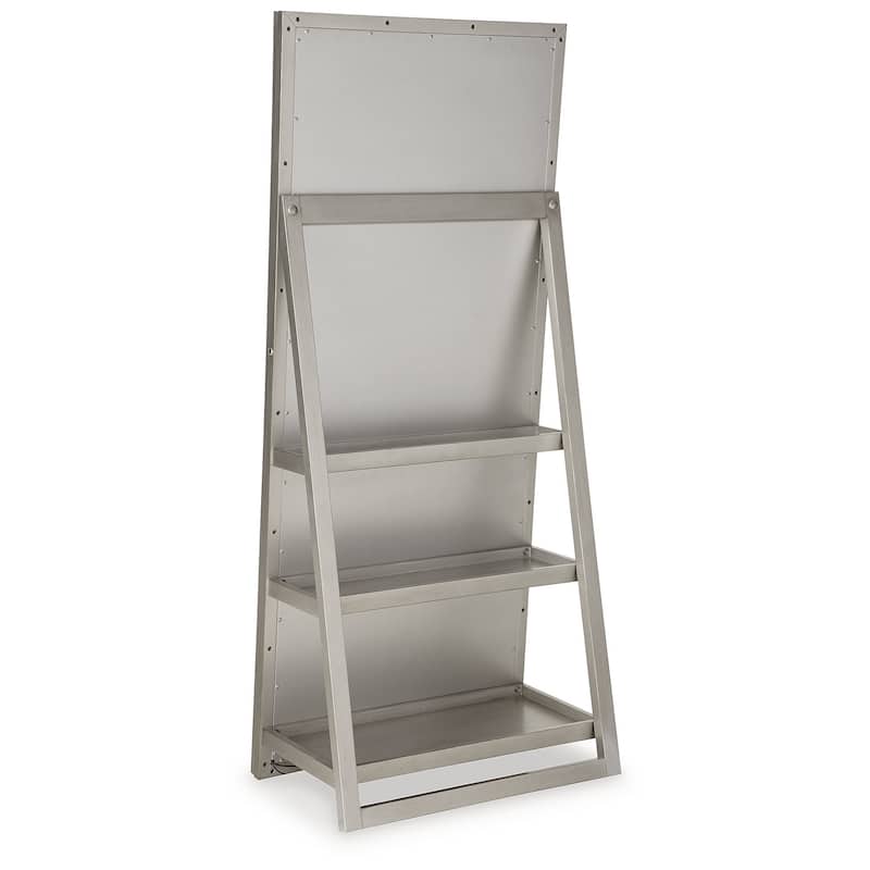 Signature Design by Ashley Evesen Silver Floor Standing Mirror with Storage - 28"W x 17"D x 66"H