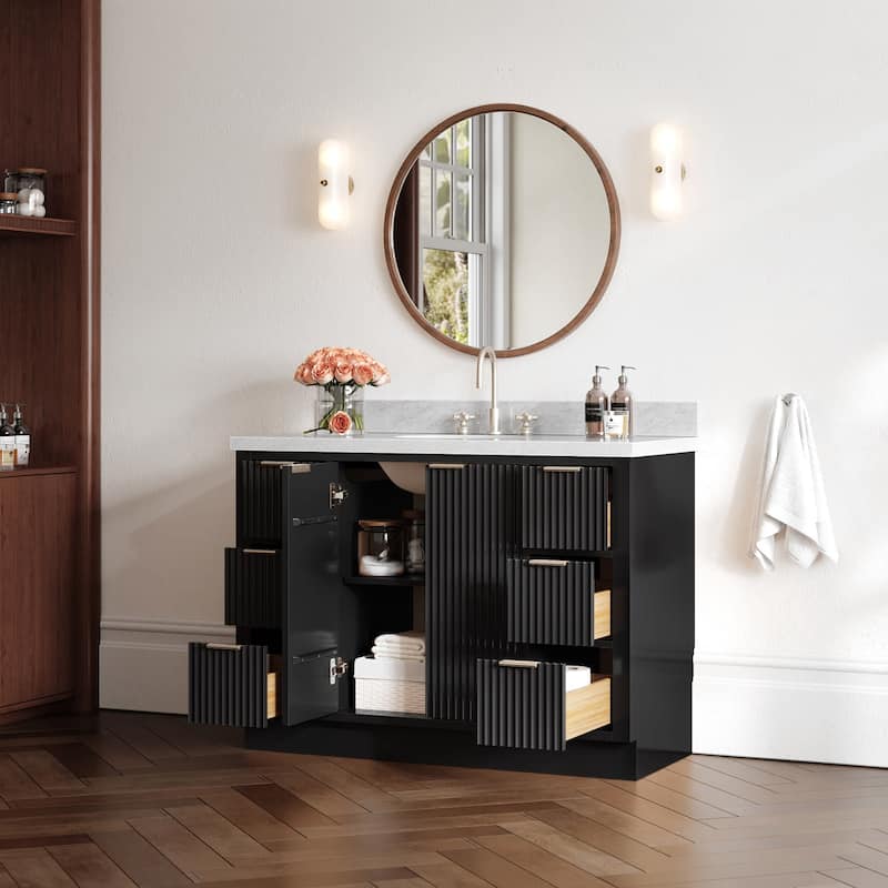 Ariel P49CWOVO Milan 49" Free Standing Single Basin Vanity Set with