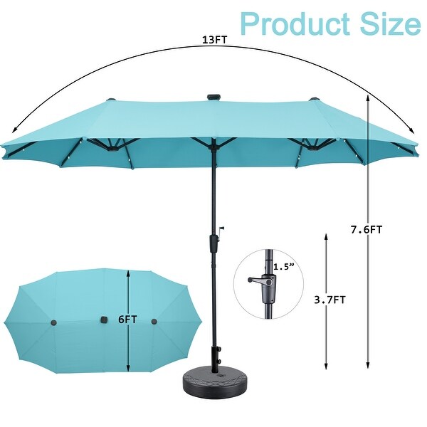 アマテラスループ Ainfox 15ft Large Patio Umbrella with Solar Lights, Double