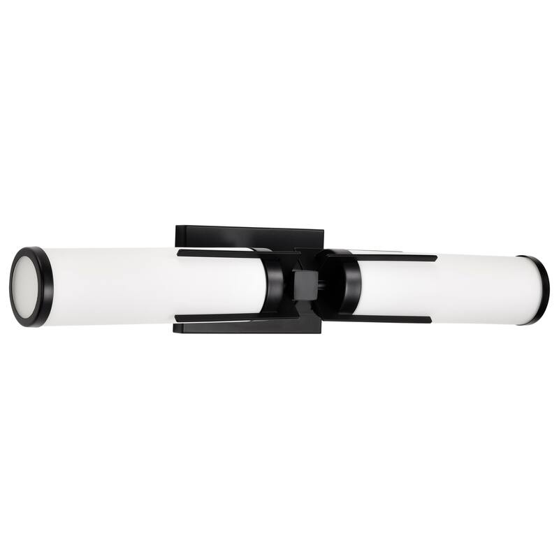 Roselle 2 Light Vanity Matte Black with White Glass