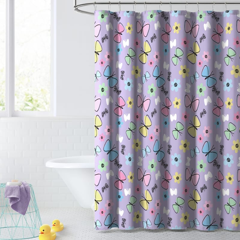 Dream Factory Kids' 72-inch Fabric Shower Curtain