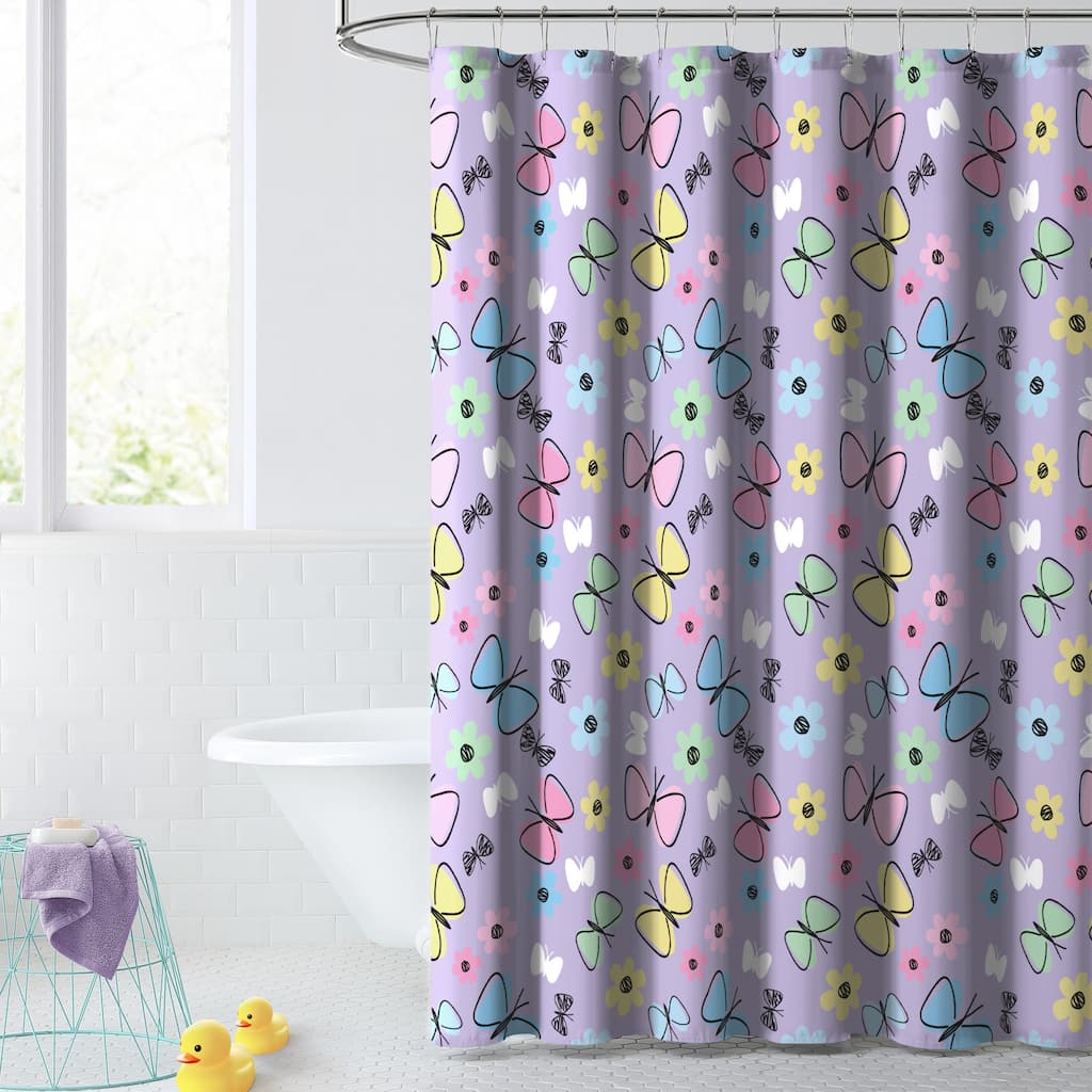 Dream Factory Kids' 72-inch Fabric Shower Curtain