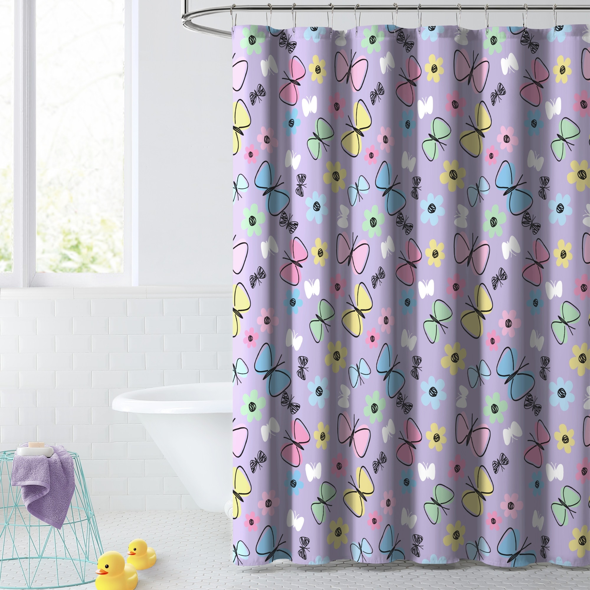 Dream Factory Kids' 72-inch Fabric Shower Curtain