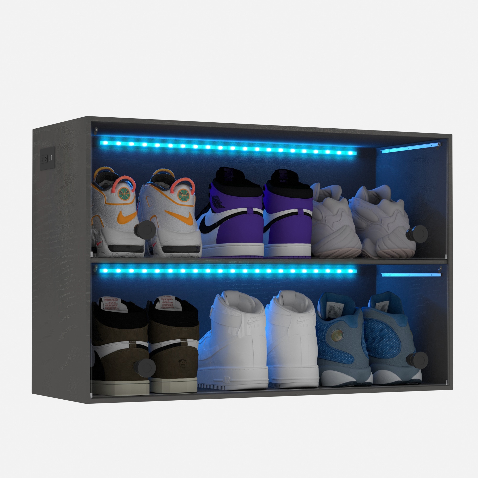 Wooden Stackable Shoe Storage Box with Rgb LED Light Bed Bath