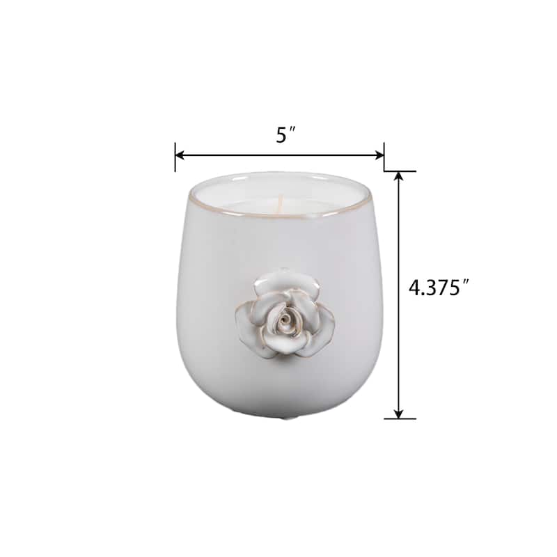5" Ceramic Flower Candle (20oz)