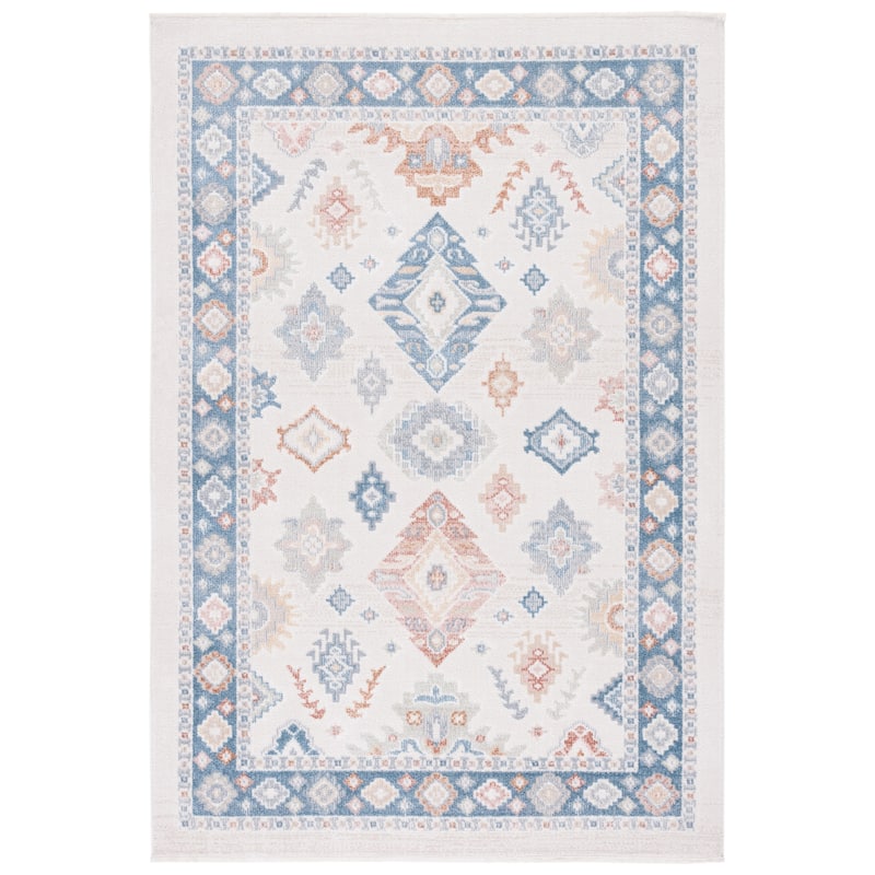 SAFAVIEH Blair Machine Washable Kanae Slip Resistant Boho Rug - 9' x 12' - Beige/Blue