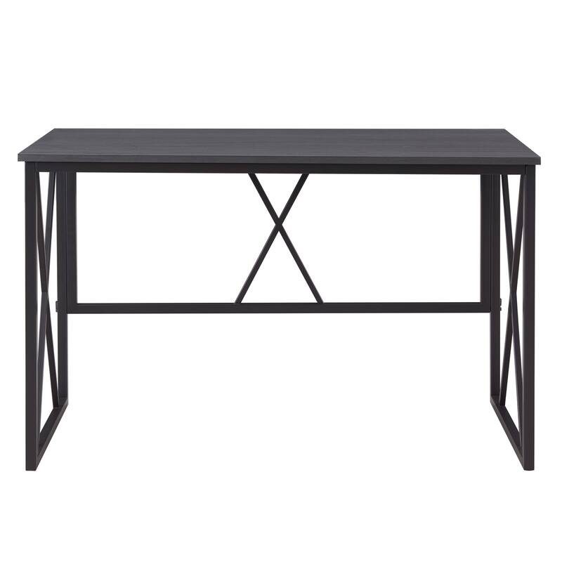 Desk - Gray Herringbone & Black Finish - 48" L x 24" W - Modern Office & Home Desk